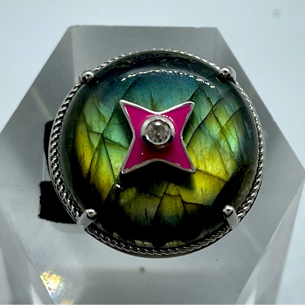 Malagasy Labradorite 925 Statement Ring